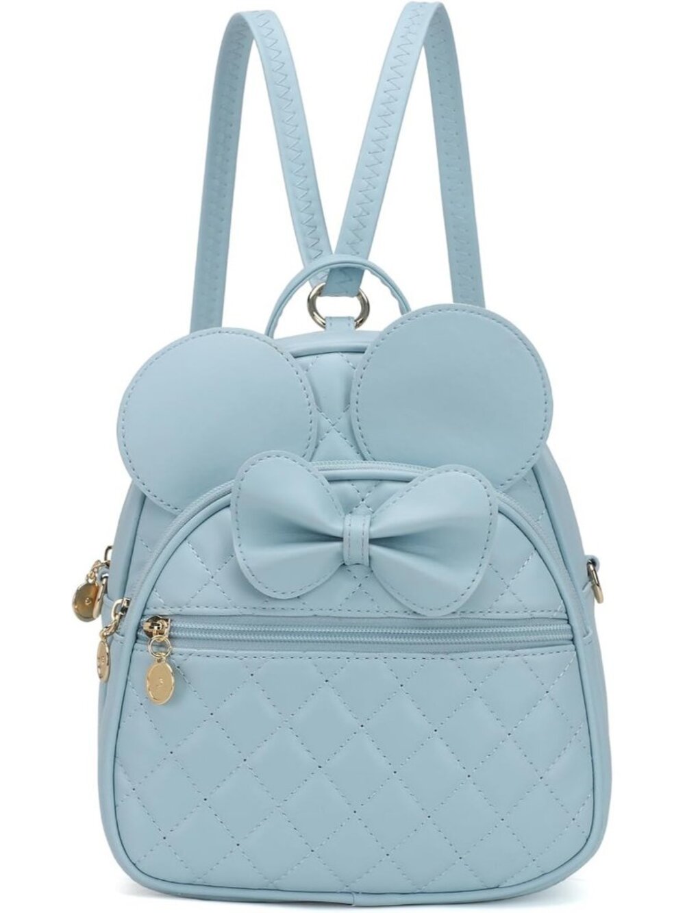 Women Girls Dx Light Blue Mini Backpack Cute Bowknot Convertible Shoulder Bag